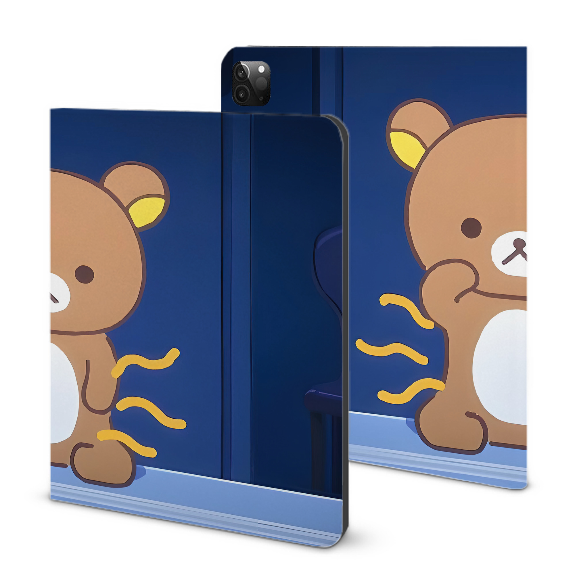 （画像用） リラックマ リラックマ キイロイトリ Rilakkuma Korilakkuma Kiiroitori IPadケース ペンホルダー付き ブックスタイルデザイン